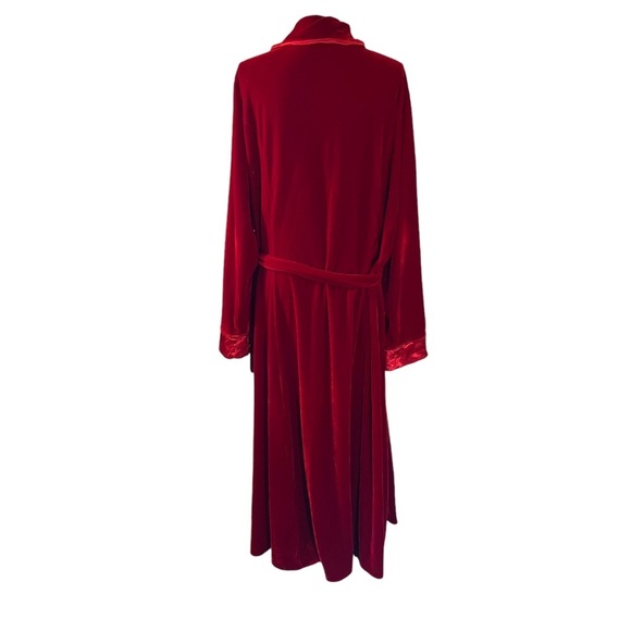 The Pajamagram Company Vintage Velour Red Robe Size Large Belted Luxurious Bath - Picture 2 of 11